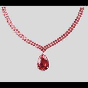 Beautiful Ruby Red Austrian Crystal Necklace